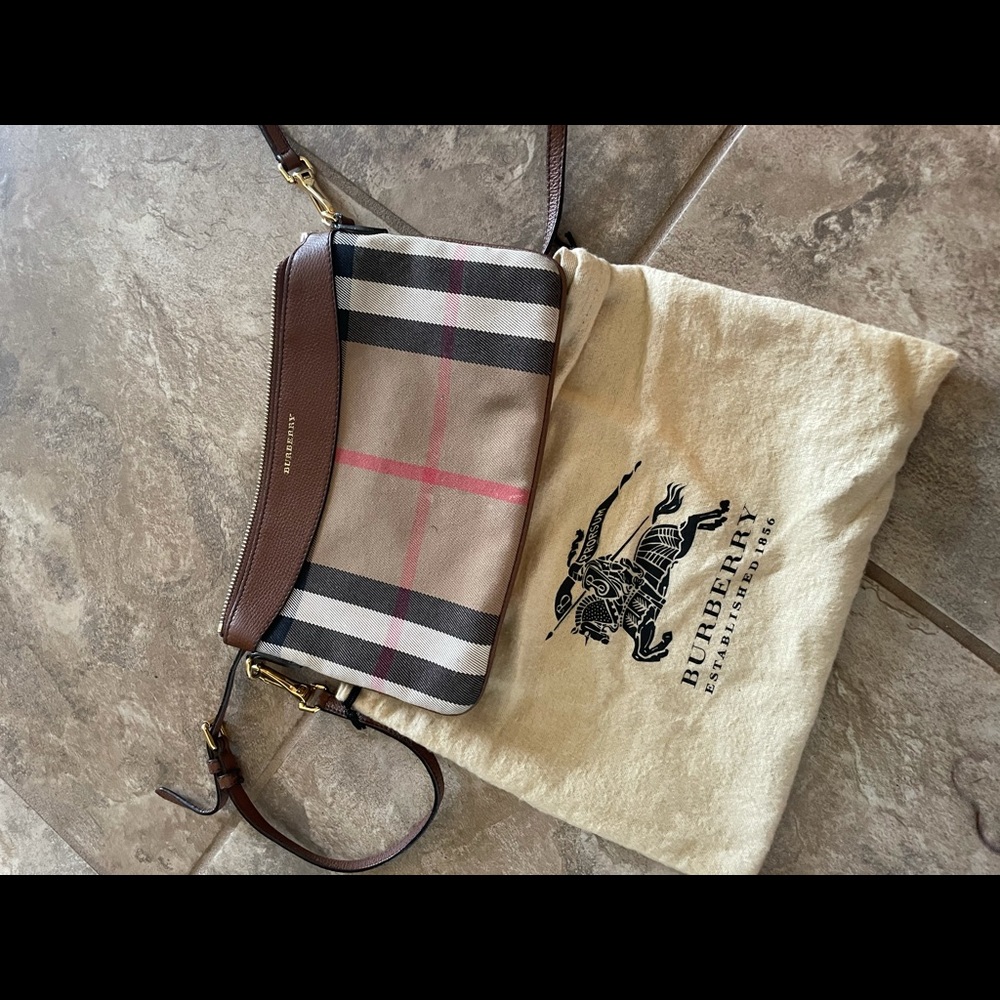 mega check peyton crossbody clutch bag tan